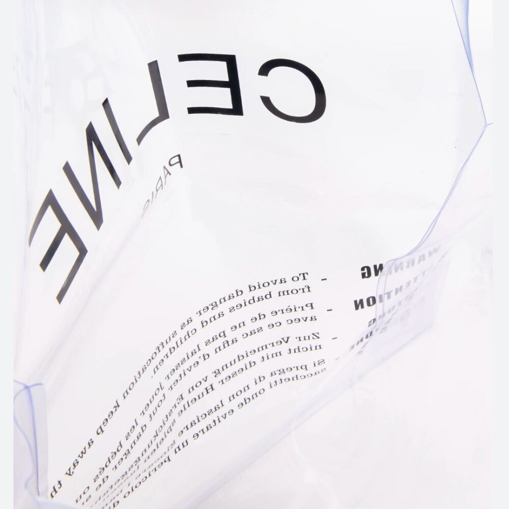 Celine Paris Transparent Clear Tote Shoulder Bag Purse Womens PVC Plastic 2018 - Picture 3 of 11
